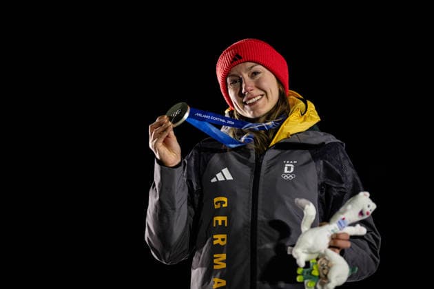 Laura Nolte (Germany), Monobob Women, Milano Cortina 2026 Olympic Games, Olympische Spiele, Olympia, OS 16-02-2026 *** Laura Nolte Germany , Monobob Women, Milano Cortina 2026 Olympic Games 16 02 2026 Copyright: HMBxMedia MarcxNiemeyer