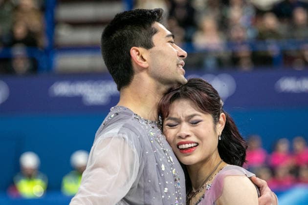 February 16, 2026, Milan, Lombardy, Italy: RIKU MIURA and RYUICHI KIHARA of Japan during Figure skating, Eiskunstlauf pairs finals at Milano Ice Skating Arena at the 2026 Milano Cortina Winter Olympics. They won gold. This is JapanÃ¢â‚¬â ¢s first gold medal in pairs. Olympics 2026: Milano Cortina: Figure Skating Pairs: Final  - ZUMAa19_ 20260216_oly_a19_020 Copyright: xAngelxAdamsx