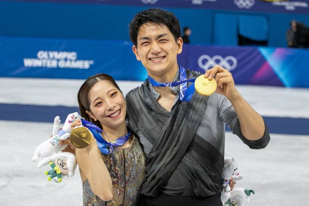 February 17, 2026, Milan, Lombardy, Italy: RIKU MIURA and RYUICHI KIHARA of Japan during Figure skating, Eiskunstlauf pairs finals at Milano Ice Skating Arena at the 2026 Milano Cortina Winter Olympics. They won gold. This is JapanÃ¢â‚¬â ¢s first gold medal in pairs. Olympics 2026: Milano Cortina: Figure Skating Pairs: Final  - ZUMAa19_ 20260217_oly_a19_018 Copyright: xAngelxAdamsx
