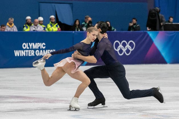 February 16, 2026, Milan, Lombardy, Italy: MINERVA FABIENNE HASE and NIKITA VOLODIN of Germany during Figure skating, Eiskunstlauf pairs final at the at Milano Ice Skating Arena at the 2026 Milano Cortina Winter Olympics. They won the bronze medal. Milan Italy - ZUMAa19_ 20260216_oly_a19_040 Copyright: xAngelxAdamsx