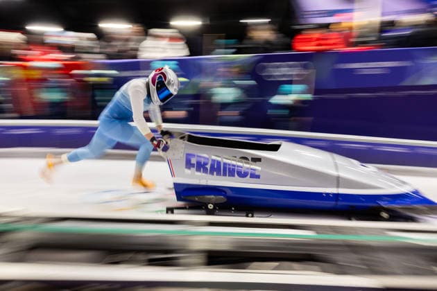 February 16, 2026, Cortina D ampezzo, Lombardy, Italy: Margo Boch of France in the Women s Monobob at the Cortina Sliding Centre for the Milano Cortina 2026 Winter Olympics. Cortina D ampezzo Italy - ZUMAsc5_ 20260216_oly_sc5_022 Copyright: xErichxSchlegelx