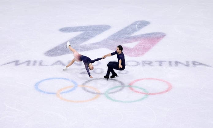 (260217) -- MILAN, Feb. 17, 2026 -- Minerva Fabienne Hase Nikita Volodin of Germany compete during the free skating of Figure skating, Eiskunstlauf Pair Skating at the Milan-Cortina 2026 Olympic Winter games, Winterspiele,Spiele, Summer games in Milan, Italy, Feb. 16, 2026. ) (MICO2026)ITALY-MILAN-OLYMPIC WINTER GAMES-FIGURE SKATING-PAIRS-FREE SKATING ChenxYichen 