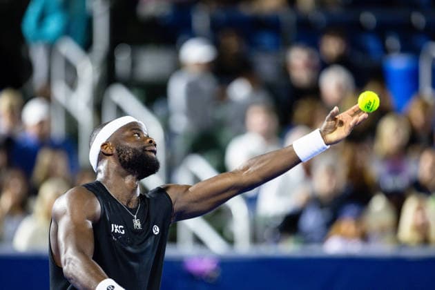 2026 Delray Beach Open - Day 1 - Frances Tiafoe USA Vs Rinky Hijikata AUS Frances Tiafoe of the USA plays against Rinky Hijikata of Australia during their match on Day 1 of the Delray Beach Open at the Delray Tennis Center in Delray Beach, Florida, on February 16, 2026. Delray Beach FL United States  Copyright: xMauricioxPaizx originalFilename:paiz-2026delr260216_npXAp.jpg