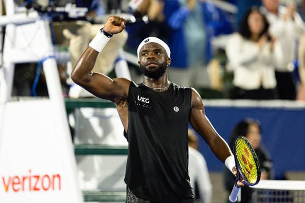 2026 Delray Beach Open - Day 1 - Frances Tiafoe USA Vs Rinky Hijikata AUS Frances Tiafoe of the USA pumps his fist against Rinky Hijikata of Australia during their match on Day 1 of the Delray Beach Open at the Delray Tennis Center in Delray Beach, Florida, on February 16, 2026. Delray Beach FL United States  Copyright: xMauricioxPaizx originalFilename:paiz-2026delr260216_np1PW.jpg