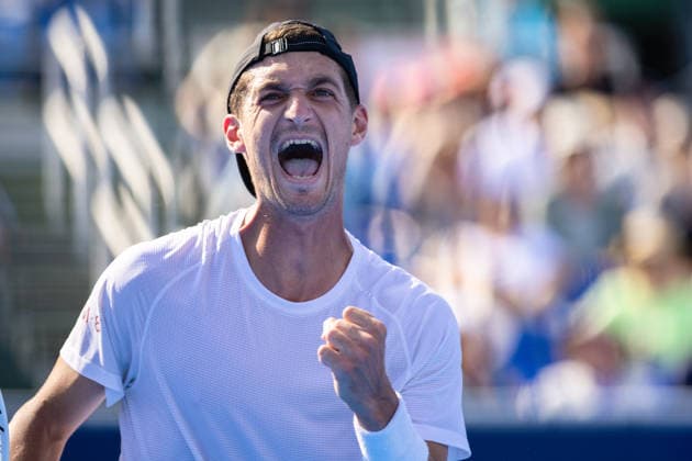 2026 Delray Beach Open - Day 1 Terence Atmane of France reacts against Patrick Kypson of the USA during their match on Day 1 of the Delray Beach Open at the Delray Tennis Center in Delray Beach, Florida, on February 16, 2026. Delray Beach FL United States  Copyright: xMauricioxPaizx originalFilename:paiz-2026delr260216_nphg7.jpg