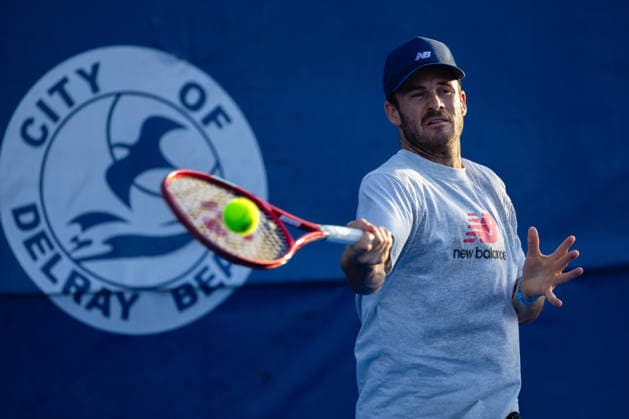 2026 Delray Beach Open - Day 1 Tommy Paul of the USA practices during Day 1 of the Delray Beach Open at the Delray Tennis Center in Delray Beach, Florida, on February 16, 2026. Delray Beach FL United States  Copyright: xMauricioxPaizx originalFilename:paiz-2026delr260216_npJyO.jpg