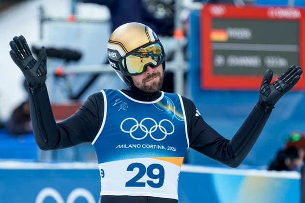 Winter Olympics in Milan Cortina 2026 Val di Fiemme, Italy 20260217. Johannes Rydzek from Germany during the combined jump large hill at the Predazzo Ski jumping, Skispringen, Ski, nordisch Stadium during the Winter Olympics in Milano Cortina 2026. Photo: Terje Pedersen NTB Val di Fiemme Italy EDITORIAL USE ONLY. RESTRICTED USE FOR BETTING COMPANIES Ref:_SPOeGBRwumw878.jpg *** Winter Olympics in Milan Cortina 2026 Val di Fiemme, Italy 20260217 Johannes Rydzek from Germany during the combined jump large hill at the Predazzo Ski Jumping Stadium during the Winter Olympics in Milano Cortina 2026 Photo Terje Pedersen NTB Val di Fiemme Italy EDITORIAL USE ONLY RESTRICTED USE FOR BETTING COMPANIES  Copyright: xTerjexPedersenx xNTBx