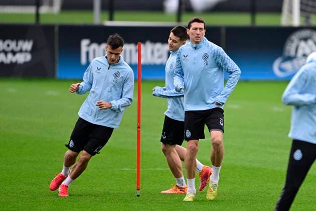 Club Brugge v Atletico de Madrid - UEFA Champions League Media Activities 16 02 2026 BRUGGE, BELGIUM - FEBRUARY 17 : Stankovic Aleksandar midfielder of Club Brugge and Vanaken Hans midfielder of Club Brugge pictured during a training session ahead of the UEFA Champions League 2025 26 knockout phase play-off match first leg between Club Brugge and Atletico de Madrid on February 17, 2026 in Brugge, Belgium, 17 02 2026 Westkapelle Belgium  Copyright: xJanxDexMeuleneirx