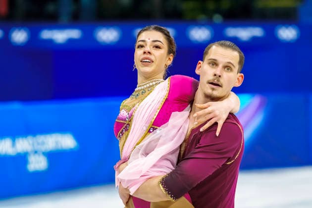 February 16, 2026, Milan, Lombardy, Italy: Karina Akopova and Nikita Rakhmanin of Armenia perform during the Figure skating, Eiskunstlauf Pair Skating Free Skating Finals at the Milano Ice Skating Arena during the 2026 Milano Cortina Winter Olympics in Milan, Italy. Olympics 2026: Milano Cortina: Figure Skating Pair Skating Free Skating Finals  - ZUMAa161 20260216_oly_a161_383 Copyright: xWalterxG.xArcex
