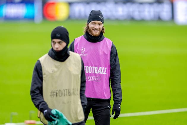 Bodo Glimt trains at Aspmyra Oslo 20260217 Bodo Glimts Kasper Hogh during training with Bodo Glimt at Aspmyra before the Champions League football match against Inter Photo Thomas Andersen NTB Oslo Norway EDITORIAL USE ONLY RESTRICTED USE FOR BETTING COMPANIES  Copyright: xThomasxAndersenx xNTBx