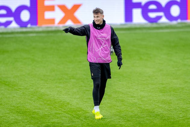 Bodo Glimt trains at Aspmyra Oslo 20260217 Bodo Glimts Odin Bjortuft during training with Bodo Glimt at Aspmyra before the Champions League football match against Inter Photo Thomas Andersen NTB Oslo Norway EDITORIAL USE ONLY RESTRICTED USE FOR BETTING COMPANIES  Copyright: xThomasxAndersenx xNTBx