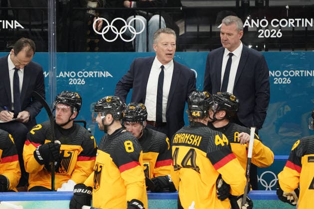 Milano Cortina, 2026 , Winter Olympic Games, Olympische Spiele, Olympia, OS Olympische Winter-Olympische spiele 2026 , Icehockey, Eishockey Männer, Qualification Play-Off Ice hockey, Eishockey Arena Santagiulia Milano harold kreis, Deutschland, Germany vs Frankreich France Deutschland, Germany, GER Photocopyright Gladys Chai von der Laage *** Milano Cortina, 2026 , Winter Olympic Games, Winter Olympic Games 2026 , Ice Hockey, Ice Hockey Men, Qualification Play Off Ice Hockey Arena Santagiulia Milano harold kreis, Germany, Germany vs France France Germany, Germany, GER Photocopyright Gladys Chai von der Laage