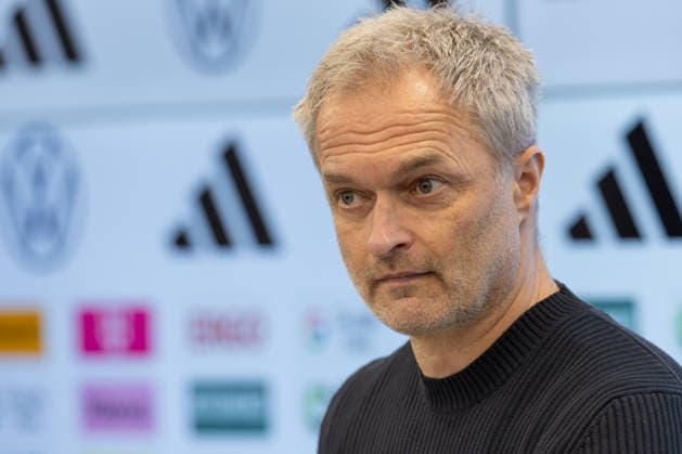 Squad announcement womens national team National coach Christian Wück speaks during the press conference Press conference to announce the womens national team squad for the international matches against Slovenia and Norway February 17, 2026 at the DFB Campus in Frankfurt am Main , Frankfurt am Main Hessen Germany DFB Campus