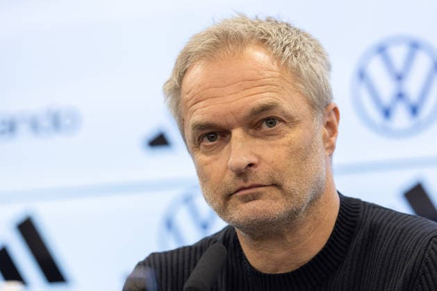 Squad announcement womens national team National coach Christian Wück speaks during the press conference Press conference to announce the womens national team squad for the international matches against Slovenia and Norway February 17, 2026 at the DFB Campus in Frankfurt am Main , Frankfurt am Main Hessen Germany DFB Campus
