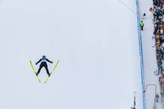 (260217) -- PREDAZZO, Feb. 17, 2026 -- Zhao Zihe of China competes during the Ski jumping, Skispringen, Ski, nordisch trial round of the Nordic Combined Individual Gundersen Large Hill 10km at the 2026 Milan-Cortina Winter Olympics in Predazzo, Italy, Feb. 17, 2026. ) (MICO2026)ITALY-PREDAZZO-OLYMPIC Winter games, Winterspiele,Spiele, Summer games NORDIC COMBINED-INDIVIDUAL GUNDERSEN LARGE HILL 10KM HuangxWei 
