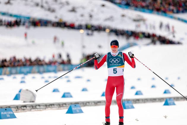 OLYMPICS - Winter Olympic Games, Olympische Spiele, Olympia, OS Milano Cortina 2026 TESERO,ITALY,17.FEB.26 - OLYMPICS, NORDIC SKIING, NORDIC COMBINED, CROSS COUNTRY - Winter Olympic Games Milano Cortina 2026, 10km Gundersen. Image shows the rejoicing of Jens Luraas Oftebro (NOR).  GEPAxpictures xMatthiasxTrinkl