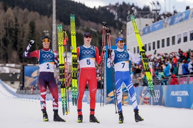 Winter Olympics in Milan Cortina 2026 Val di Fiemme, Italy 20260217. Johannes Lamparter from Austria, Jens Luraas Oftebro from Norway and Ilkka Herola from Finland after the combined 10 km cross-country skiing on Lago di Tesero during the Winter Olympics in Milano Cortina 2026. Photo: Terje Pedersen NTB Val di Fiemme Italy EDITORIAL USE ONLY. RESTRICTED USE FOR BETTING COMPANIES Ref:_SPOhszCh8f7enI.jpg *** Winter Olympics in Milan Cortina 2026 Val di Fiemme, Italy 20260217 Johannes Lamparter from Austria, Jens Luraas Oftebro from Norway and Ilkka Herola from Finland after the combined 10 km cross country skiing on Lago di Tesero during the Winter Olympics in Milano Cortina 2026 Photo Terje Pedersen NTB Val di Fiemme Italy EDITORIAL USE ONLY RESTRICTED USE FOR BETTING COMPANIES  Copyright: xTerjexPedersenx xNTBx