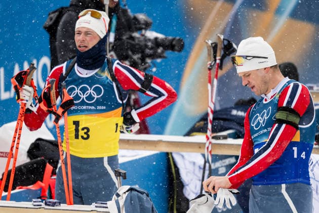 260217 Sturla Holm Laegreid and Vetle Sjastad Christiansen of Norway ahead of men s 4 x 7,5 km relay biathlon during day 11 of the 2026 Winter Olympics on February 17, 2026 in Anterselva. Photo: Joel Marklund BILDBYRAN kod JM JM0796 skidskytte biathlon skiskyting Olympic Games, Olympische Spiele, Olympia, OS olympics winter olympics os ol olympiska spel vinter-os olympiske leker milano cortina 2026 milan cortina 2026 milano cortina 2026 olympic games milano cortina 2026 winter olympic games milano cortina-os milano cortina-ol vinter-ol 11 bbeng stafett relay norge *** 260217 Sturla Holm Laegreid and Vetle Sjastad Christiansen of Norway ahead of men s 4 x 7,5 km relay biathlon during day 11 of the 2026 Winter Olympics on February 17, 2026 in Anterselva Photo Joel Marklund BILDBYRAN code JM JM0796 biathlon biathlon biathlon olympic games olympics olympics winter olympics os ol olympiska spel vinter os olympiske leker milano cortina 2026 milan cortina 2026 milano cortina 2026 olympic games milano cortina 2026 winter olympic games milano cortina os milano cortina ol vinter ol 11 bbeng relay relay norge  Copyright: JOELxMARKLUND BB260217JM014