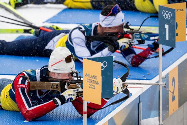 260217 Sturla Holm Laegreid of Norway during zeroing ahead of men s 4 x 7,5 km relay biathlon during day 11 of the 2026 Winter Olympics on February 17, 2026 in Anterselva. Photo: Joel Marklund BILDBYRAN kod JM JM0796 skidskytte biathlon skiskyting Olympic Games, Olympische Spiele, Olympia, OS olympics winter olympics os ol olympiska spel vinter-os olympiske leker milano cortina 2026 milan cortina 2026 milano cortina 2026 olympic games milano cortina 2026 winter olympic games milano cortina-os milano cortina-ol vinter-ol 11 bbeng stafett relay norge *** 260217 Sturla Holm Laegreid of Norway during zeroing ahead of men s 4 x 7,5 km relay biathlon during day 11 of the 2026 Winter Olympics on February 17, 2026 in Anterselva Photo Joel Marklund BILDBYRAN code JM JM0796 biathlon biathlon biathlon olympic games olympics winter olympics os ol olympiska spel vinter os olympiske leker milano cortina 2026 milan cortina 2026 milano cortina 2026 olympic games milano cortina 2026 winter olympic games milano cortina os milano cortina ol vinter ol 11 bbeng relay relay norge  Copyright: JOELxMARKLUND BB260217JM015