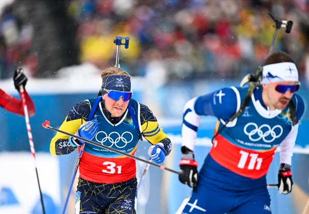 ANTERSELVA, ITALY 20260217 Sweden s Viktor Brandt and Finland s Olli Hiidensalo first skaters in the men s biathlon relay, 4x7.5km, in Anterselva during the Winter Olympics in Milan Cortina, Italy. *** The picture is included in the PACKAGE. For others PAY PICTURE *** ANTERSELVA ITALY x10050x *** ANTERSELVA, ITALY 20260217 Sweden s Viktor Brandt and Finland s Olli Hiidensalo first skaters in the men s biathlon relay, 4x7 5km, in Anterselva during the Winter Olympics in Milan Cortina, Italy The picture is included in the SPORT PACKAGE For others PAY PICTURE ANTERSELVA ITALY x10050x  Copyright: xPontusxLundahl TTx 2026 OLYMPICS MEN S BI-SHOOTING RELAY