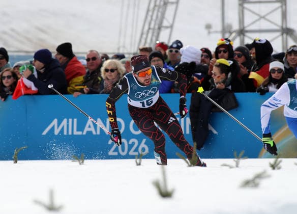 Olympische Winterspiele, Olympia, Nordische Kombination, Individual Gundersen Large Hill 10km, Langlauf, Val di Fiemme, Tesero RYDZEK Johannes (GER) in der Loipe beim Langlauf *** Olympic Winter Games, Olympic Games, Nordic Combined, Individual Gundersen Large Hill 10km, cross-country skiing, Val di Fiemme, Tesero RYDZEK Johannes GER in the cross-country skiing track