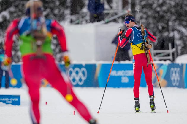 Winter Olympics in Milan Cortina 2026 Anterselva, Italy 20260217. Johan-Olav Botn from Norway exchanges with Sturla Holm Laegreid from Norway during the men s 4 x 7.5 km relay in biathlon at the Winter Olympics in Milano Cortina 2026. Photo: Heiko Junge NTB Anterselva Italy EDITORIAL USE ONLY. RESTRICTED USE FOR BETTING COMPANIES Ref:_SPOugfBWXvHLRM.jpg *** Winter Olympics in Milan Cortina 2026 Anterselva, Italy 20260217 Johan Olav Botn from Norway exchanges with Sturla Holm Laegreid from Norway during the men s 4 x 7 5 km relay in biathlon at the Winter Olympics in Milano Cortina 2026 Photo Heiko Junge NTB Anterselva Italy EDITORIAL USE ONLY RESTRICTED USE FOR BETTING COMPANIES  Copyright: xHeikoxJungex xNTBx