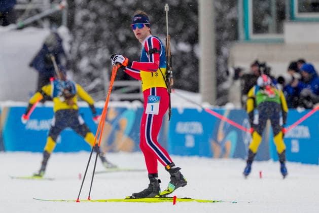Winter Olympics in Milan Cortina 2026 Anterselva, Italy 20260217. Sturla Holm Laegreid from Norway during the men s 4 x 7.5 km relay in biathlon at the Winter Olympics in Milan Cortina 2026. Photo: Heiko Junge NTB Anterselva Italy EDITORIAL USE ONLY. RESTRICTED USE FOR BETTING COMPANIES Ref:_SPO_6lbR85O5CA.jpg *** Winter Olympics in Milan Cortina 2026 Anterselva, Italy 20260217 Sturla Holm Laegreid from Norway during the men s 4 x 7 5 km relay in biathlon at the Winter Olympics in Milan Cortina 2026 Photo Heiko Junge NTB Anterselva Italy EDITORIAL USE ONLY RESTRICTED USE FOR BETTING COMPANIES  Copyright: xHeikoxJungex xNTBx