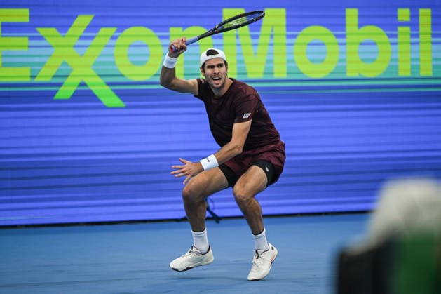 Qatar TotalEnergies Open 2026 - Day Two DOHA, QATAR FEBRUARY 17: Karen Khachanov competes against Shintaro Mochizuki of Japan during a Round One singles match at the Qatar ExxonMobil Open at the Khalifa International Tennis and Squash Complex on February 17, 2026 in Doha, Qatar. Doha Qatar  Copyright: xArturxWidakx originalFilename:widak-qatarexx260217_npXGf.jpg