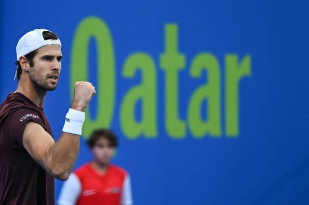 Qatar TotalEnergies Open 2026 - Day Two DOHA, QATAR FEBRUARY 17: Karen Khachanov competes against Shintaro Mochizuki of Japan during a Round One singles match at the Qatar ExxonMobil Open at the Khalifa International Tennis and Squash Complex on February 17, 2026 in Doha, Qatar. Doha Qatar  Copyright: xArturxWidakx originalFilename:widak-qatarexx260217_np3S2.jpg