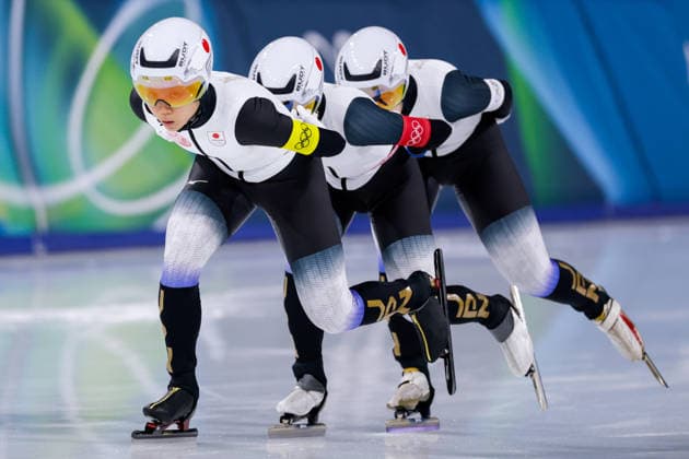 2026-02-17 Speed skating, Eisschnelllauf - Milano Cortina 2026 Winter Olympics - Day 11 MILAN, ITALY - FEBRUARY 17: Momoka Horikawa of Japan, Miho Takagi of Japan, Ayano Sato of Japan competing in the Women s Team Pursuit during Day 11 of Speed Skating - Milano Cortina 2026 Winter Olympics at Milano Speed Skating Stadium on February 17, 2026 in Milan, Italy. (Photo by Joris Verwijst BSR Agency) Milan Italy Content not available for redistribution in The Netherlands directly or indirectly through any third parties. Copyright: xBSRxAgencyx