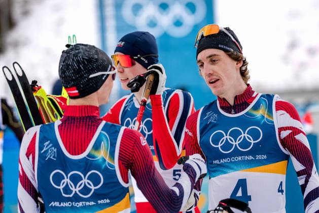 OLYMPICS - Winter Olympic Games, Olympische Spiele, Olympia, OS Milano Cortina 2026 TESERO,ITALY,17.FEB.26 - OLYMPICS, NORDIC SKIING, NORDIC COMBINED, CROSS COUNTRY - Winter Olympic Games Milano Cortina 2026, 10km Gundersen. Image shows Johannes Lamparter and Thomas Rettenegger (AUT).  GEPAxpictures xMatthiasxTrinkl
