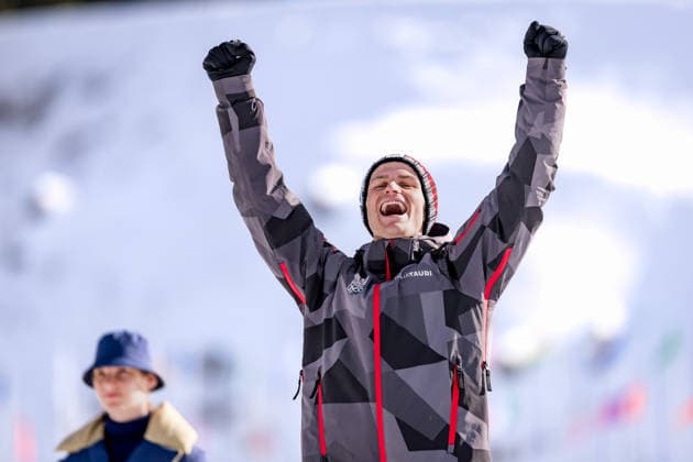 OLYMPICS - Winter Olympic Games, Olympische Spiele, Olympia, OS Milano Cortina 2026 TESERO,ITALY,17.FEB.26 - OLYMPICS, NORDIC SKIING, NORDIC COMBINED - Winter Olympic Games Milano Cortina 2026, large hill, 10km Gundersen, medal ceremony. Image shows Johannes Lamparter (AUT).  GEPAxpictures xMatthiasxTrinkl
