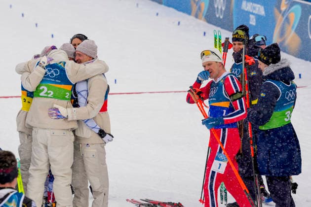 Winter Olympics in Milan Cortina 2026 Anterselva, Italy 20260217. Vetle Sjaastad Christiansen from Norway watches France cheer during the men s 4 x 7.5 km relay in biathlon at the Winter Olympics in Milano Cortina 2026. Photo: Heiko Junge NTB Anterselva Italy EDITORIAL USE ONLY. RESTRICTED USE FOR BETTING COMPANIES Ref:_SPOP_6QjpCefm8.jpg *** Winter Olympics in Milan Cortina 2026 Anterselva, Italy 20260217 Vetle Sjaastad Christiansen from Norway watches France cheer during the men s 4 x 7 5 km relay in biathlon at the Winter Olympics in Milan Cortina 2026 Photo Heiko Junge NTB Anterselva Italy EDITORIAL USE ONLY RESTRICTED USE FOR BETTING COMPANIES  Copyright: xHeikoxJungex xNTBx