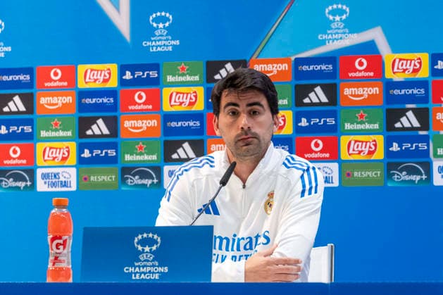 February 17, 2026, Madrid, Madrid, Spain: PAU MARC QUESADA heach coach of Real Madrid Femenino CF speaks to the media during the UEFA Women s Nations League 2025 26 press conference, PK, Pressekonferenz held at the Valdebebas training ground on February 17, 2026, in Madrid, Spain. Real Madrid Womens Press Conference - UEFA Women s Nations League (02 17 26)  - ZUMAc312 20260217_zsp_c312_049 Copyright: xOscarxManuelxSanchezx