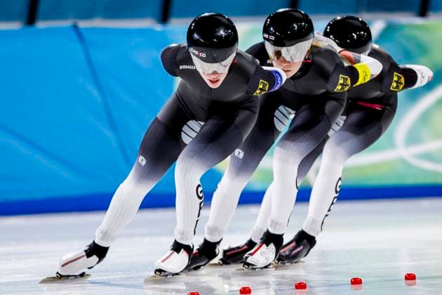 Josie Hofmann of Germany and Josephine Schlorb of Germany and Lea Sophie Scholz of Germany Women s Team Pursuit Finals, Milano Cortina 2026 Winter Olympics: Day 11, Speed skating, Eisschnelllauf - Milano Cortina 2026 Winter Olympics: Day 11, Milano Speed Skating Stadium, February 17, 2026, Milan, Italy.