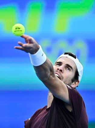 ATP, Tennis Herren QATAR EXXONMOBIL OPEN-ROUND OF 32 Karen Khachanov of Russia competes against Shintaro Mochizuki of Japan in the Round of 32 at the ATP men s Qatar ExxonMobil Open 2026 tennis tournament at the Khalifa International Tennis Complex in Doha, Qatar, on February 17, 2026. DOHA Qatar Copyright: xNOUSHADx