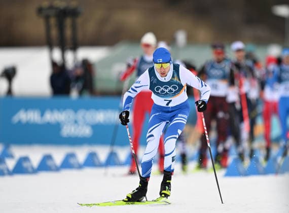 (260217) -- TESERO, Feb. 17, 2026 -- Ilkka Herola of Finland competes during the cross-country event of Nordic Combined Individual Gundersen Large Hill 10km at the Milan-Cortina 2026 Olympic Winter games, Winterspiele,Spiele, Summer games in Tesero, Italy, Feb. 17, 2026. ) (MICO2026)ITALY-TESERO-OLYMPIC WINTER GAMES-NORDIC COMBINED-INDIVIDUAL GUNDERSEN LARGE HILL 10KM HexCanling 