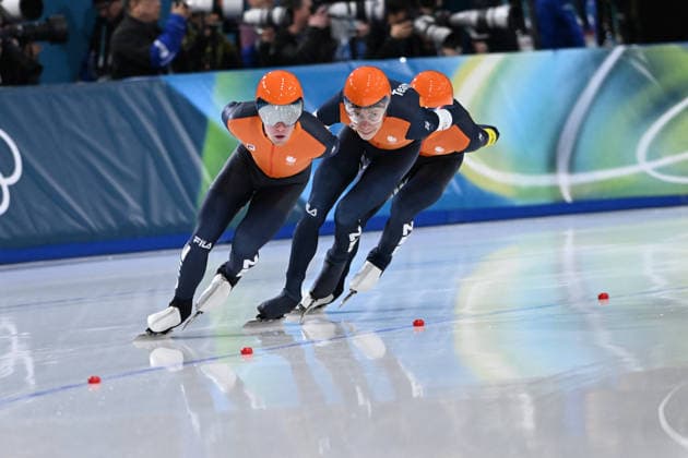 GIOCHI OLIMPICI - Olimpiadi Invernali Milano-Cortina 2026 - Speed skating, Eisschnelllauf Men s Team Pursuit - Final B Nederland during Speed Skating Men s Team Pursuit - Final B, Olympic Winter games, Winterspiele,Spiele, Summer games Milano-Cortina 2026 in Milan, Italy, February 17 2026 Cortina D Ampezzo Italy  Copyright: xIPAxSport ABACAx