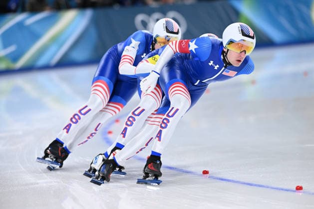 USA silver medal during Speed skating, Eisschnelllauf Men s Team Pursuit - Final A, Olympic Winter games, Winterspiele,Spiele, Summer games Milano-Cortina 2026 in Milan, Italy, February 17 2026  Copyright: xFilippoxTomasi IPAxSportx xipa-agency.netx xx IPA_71647172 IPA_Agency_IPA71647172