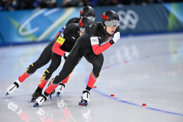 GIOCHI OLIMPICI - Olimpiadi Invernali Milano-Cortina 2026 - Speed skating, Eisschnelllauf Men s Team Pursuit - Final B Team People s Republic of China (CHN) during Speed Skating Men s Team Pursuit - Final B, Olympic Winter games, Winterspiele,Spiele, Summer games Milano-Cortina 2026 in Milan, Italy, February 17 2026 Cortina D Ampezzo Italy  Copyright: xIPAxSport ABACAx