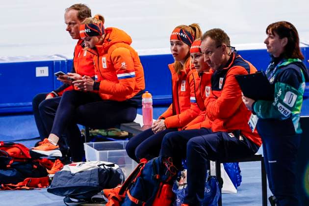 Joy Beune of the Netherlands and Antoinette Rijpma-De Jong of the Netherlands and Marijke Groenewoud of the Netherlands looks dejected after Women s Team Pursuit Finals, Milano Cortina 2026 Winter Olympics: Day 11, Speed skating, Eisschnelllauf - Milano Cortina 2026 Winter Olympics: Day 11, Milano Speed Skating Stadium, February 17, 2026, Milan, Italy.