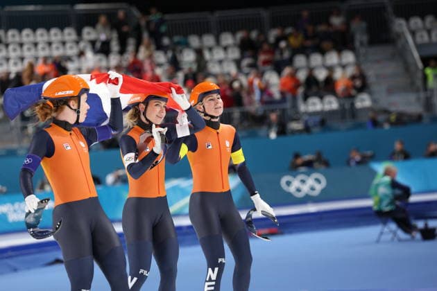 Winter Olympics - Speed skating, Eisschnelllauf Women’s Pursuit Team Netherlands during Speed Skating Women s Team Pursuit final on day eleven of the Milano Cortina 2026 Winter Olympic Games, Olympische Spiele, Olympia, OS at Milano Speed Skating Stadium on February 17, 2026 in Milan, Italy. Photo by Alexis Jumeau ABACAPRESS.COM Milan Italy  Copyright: xJumeauxAlexis ABACAx