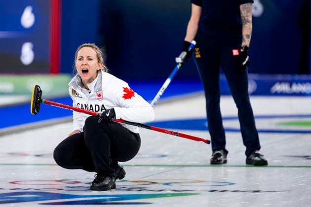 260217 Rachel Homan of Canada competes in a women s round robin curling match between Sweden and Canada during day 11 of the 2026 Winter Olympics on February 17, 2026 in Cortina. Photo: Jon Olav Nesvold BILDBYRAN COP 217 JE0123 curling Olympic Games, Olympische Spiele, Olympia, OS olympics winter olympics os ol olympiska spel vinter-os olympiske leker milano cortina 2026 milan cortina 2026 milano cortina 2026 olympic games milano cortina 2026 winter olympic games milano cortina-os milano cortina-ol vinter-ol 11 bbeng kanada sverige dam *** 260217 Rachel Homan of Canada competes in a women s round robin curling match between Sweden and Canada during day 11 of the 2026 Winter Olympics on February 17, 2026 in Cortina Photo Jon Olav Nesvold BILDBYRAN COP 217 JE0123 curling olympic games olympics winter olympics os ol olympiska spel vinter os olympiske leker milano cortina 2026 milan cortina 2026 milano cortina 2026 olympic games milano cortina 2026 winter olympic games milano cortina os milano cortina ol vinter ol 11 bbeng kanada sverige dam  Copyright: JONxOLAVxNESVOLD BB260217JE029