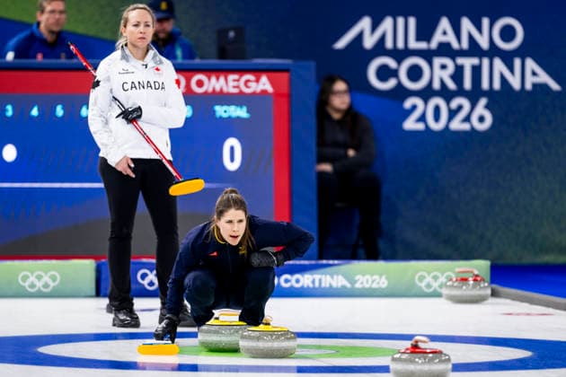 260217 Rachel Homan of Canada and Anna Hasselborg of Sweden compete in a women s round robin curling match between Sweden and Canada during day 11 of the 2026 Winter Olympics on February 17, 2026 in Cortina. Photo: Jon Olav Nesvold BILDBYRAN COP 217 JE0123 curling Olympic Games, Olympische Spiele, Olympia, OS olympics winter olympics os ol olympiska spel vinter-os olympiske leker milano cortina 2026 milan cortina 2026 milano cortina 2026 olympic games milano cortina 2026 winter olympic games milano cortina-os milano cortina-ol vinter-ol 11 bbeng kanada sverige dam *** 260217 Rachel Homan of Canada and Anna Hasselborg of Sweden compete in a women s round robin curling match between Sweden and Canada during day 11 of the 2026 Winter Olympics on February 17, 2026 in Cortina Photo Jon Olav Nesvold BILDBYRAN COP 217 JE0123 curling olympic games olympics winter olympics os ol olympiska spel vinter os olympiske leker milano cortina 2026 milan cortina 2026 milano cortina 2026 olympic games milano cortina 2026 winter olympic games milano cortina os milano cortina ol vinter ol 11 bbeng kanada sverige dam  Copyright: JONxOLAVxNESVOLD BB260217JE099
