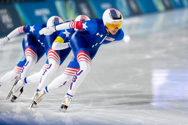 Speed skating, Eisschnelllauf - Milano Cortina 2026 Winter Olympics: Day 11 Giorgia Birkeland of USA, Brittany Bowe of USA, Mia Manganello of USA competing in the Women s Team Pursuit during Day 11 of Speed Skating - Milano Cortina 2026 Winter Olympics at Milano Speed Skating Stadium on February 17, 2026 in Milan, Italy. Cortina d Ampezzo Italy  Copyright: xAndrzejxIwanczukx originalFilename:iwanczuk-speedska260217_np0Ti.jpg