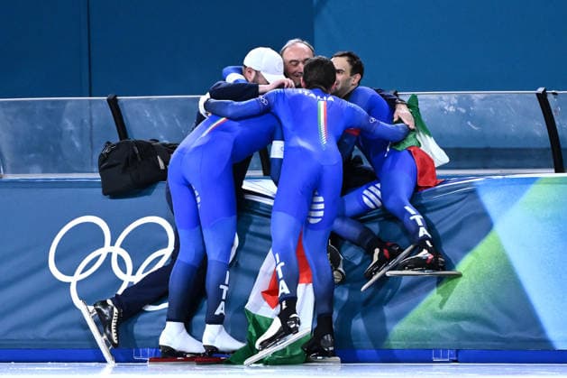 Rg Milano 17 02 2026 - Olimpiadi Milano Cortina 2026 Speed Skate Team Men™s Pursuit foto Image nella foto: Team Italy 