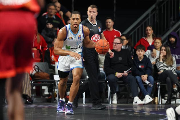 Jaedon LeDee Skyliners Frankfurt, 13 with ball, GER, FC Bayern Basketball vs Skyliners Frankfurt, Basketball, easycredit Basketball Bundesliga, 21 Matchday, Season 2025 2026, 17 02 2026, GER, FC Bayern Basketball vs Skyliners Frankfurt, Basketball, easycredit Basketball Bundesliga, 21 Matchday, Season 2025 2026, 17 02 2026 Muenchen Copyright: xEibner-Pressefoto JennixMaulx EP_JML