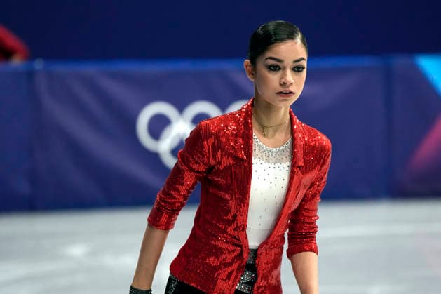Adeliia Petrosian of AIN prepares to perform during the Women s Single Skating Short Program at the Milano Figure skating, Eiskunstlauf Stadium in Milan, Italy on Tuesday, February 17, 2026.  OLY20260217102 RICHARDxELLIS