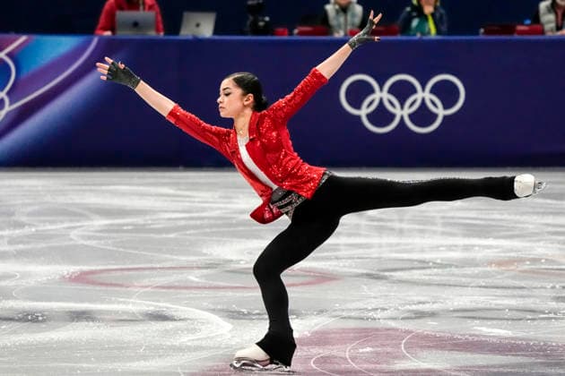 Adeliia Petrosian of AIN performs during the Women s Single Skating Short Program at the Milano Figure skating, Eiskunstlauf Stadium in Milan, Italy on Tuesday, February 17, 2026.  OLY20260217107 RICHARDxELLIS