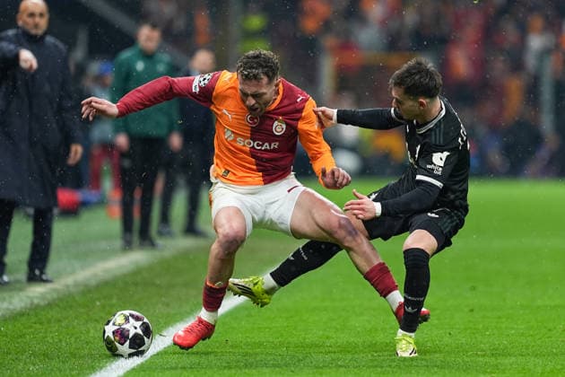 Galatasaray v Juventus - UEFA Champions League ISTANBUL, TURKIYE - FEBRUARY 17: Baris Alper Yilmaz of Galatasaray competes against Francisco Conceicao of Juventus during the UEFA Champions League round of 16 play-off first-leg match between Juventus and Galatasaray at RAMS Park stadium in Istanbul, Turkiye on February 17, 2026. Adem Kutucu Anadolu Istanbul Turkey. Editorial use only. Please get in touch for any other usage.  Copyright: x2026xAnadoluxAdemxKutucux